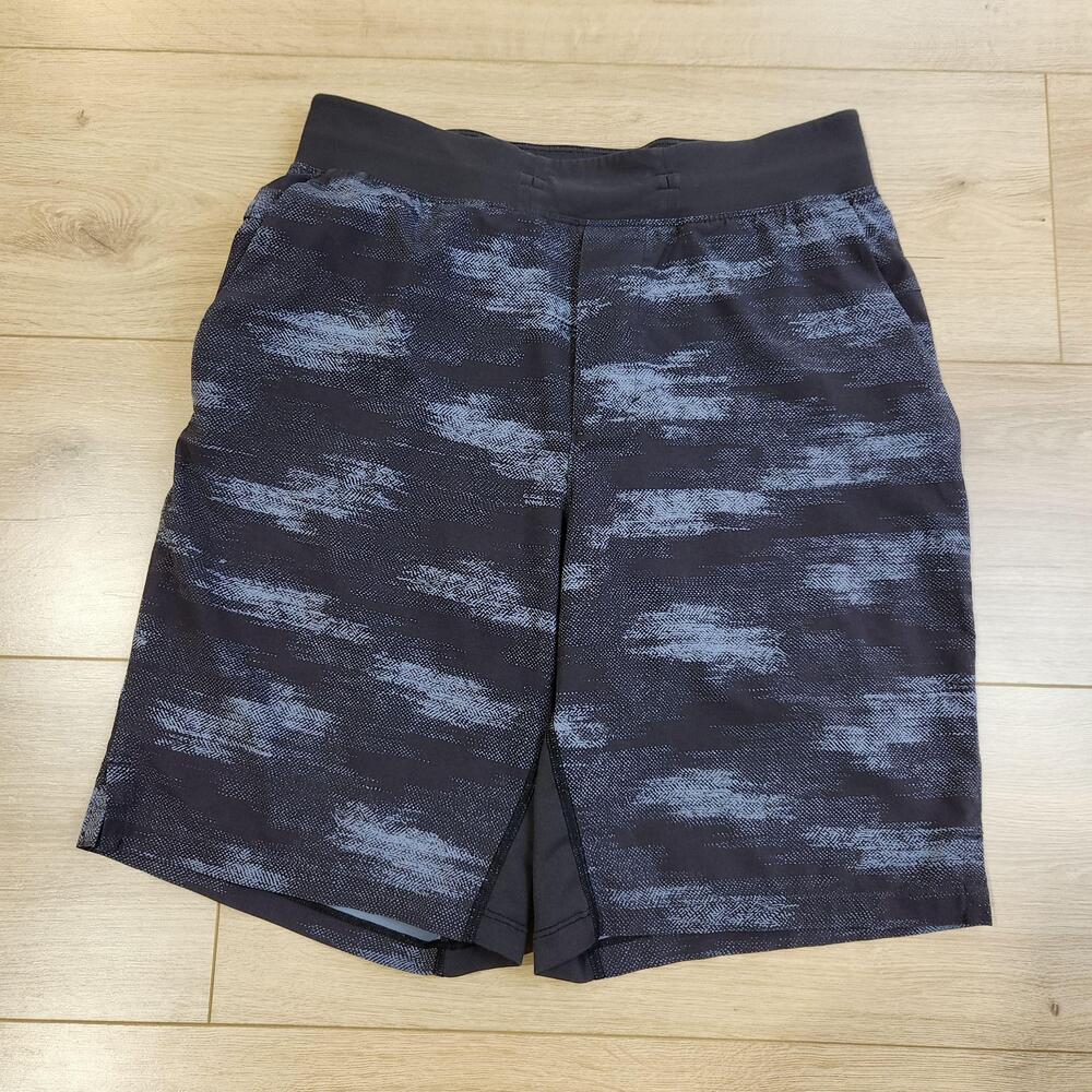 Lululemon Pace Breaker Shorts Mens Small Black 9" Geometric Pockets Gym Athletic